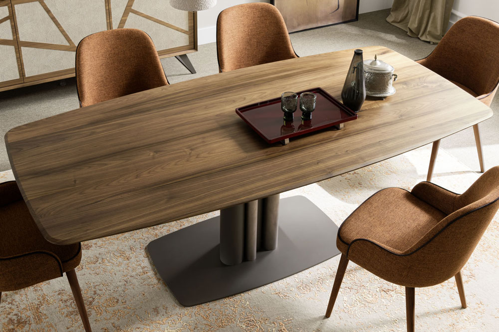 Dining table with wooden top